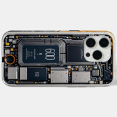 iPhoneの内部コンポーネントケース – Futuristic Tech Case-Mate iPhoneケース (裏面 (横))