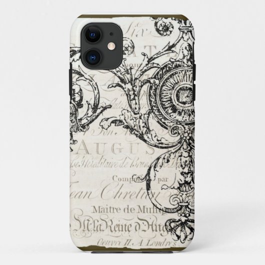 iPhoneの場合のヴィンテージの短命なもののフランス人の原稿 Case-Mate iPhoneケース (裏面)