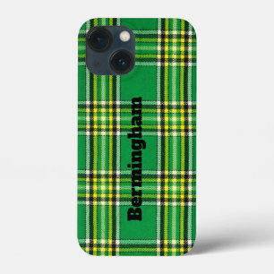iPhoneカスタマイズケースグリーンプレイドデザイン iPhone 13 Miniケース