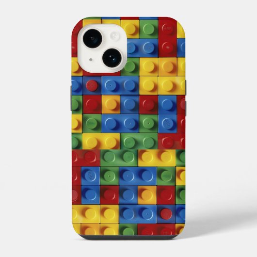 iPhoneカラフルケースをブロック iPhoneケース (裏面)