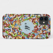 iPhoneケースがキャンディカラフルピンクモノグラムを振りかける Case-Mate iPhoneケース (裏面(横))