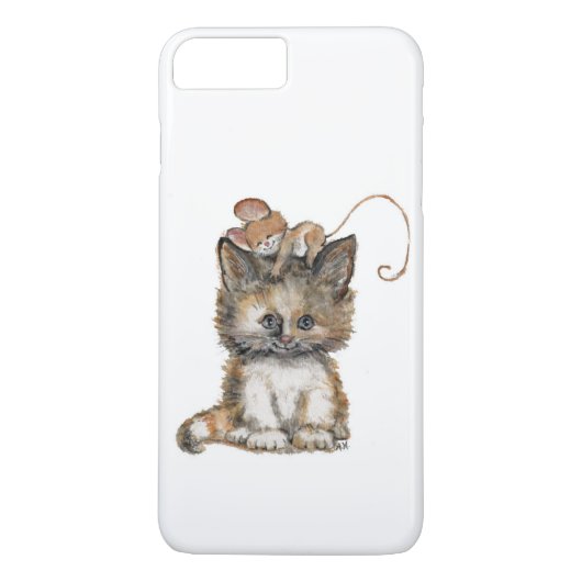 iPhoneケースの上の猫とマウス Case-Mate iPhoneケース (裏面)