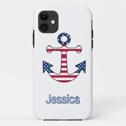 iphoneケースカスタムモノグラムいかり愛国米国 Case-Mate iPhoneケース (裏面)