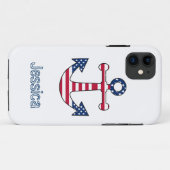 iphoneケースカスタムモノグラムいかり愛国米国 Case-Mate iPhoneケース (裏面(横))
