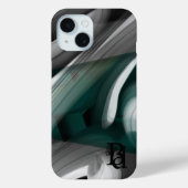iPhoneケーストレンド抽象芸術アート白黒緑 Case-Mate iPhoneケース (裏面)