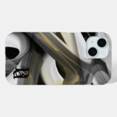 iPhoneケーストレンド抽象芸術アート白黒金ゴールド Case-Mate iPhoneケース (裏面 (横))