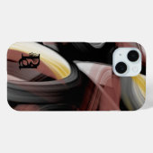 iPhoneケーストレンド抽象芸術白黒粉末 Case-Mate iPhoneケース (裏面 (横))