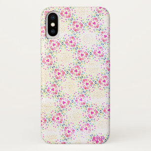 iPhoneケースパターン(の模様が)ある全体にスイートピユニークンク iPhone X ケース