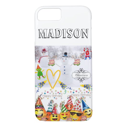 IPhoneケースメリークリスマスハッピーバースデー Case-Mate iPhoneケース (裏面)