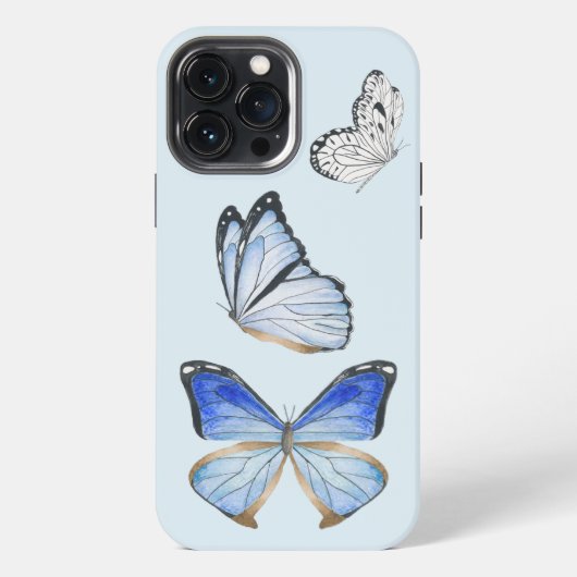 iPhoneケース上の蝶(B) iPhoneケース (裏面)