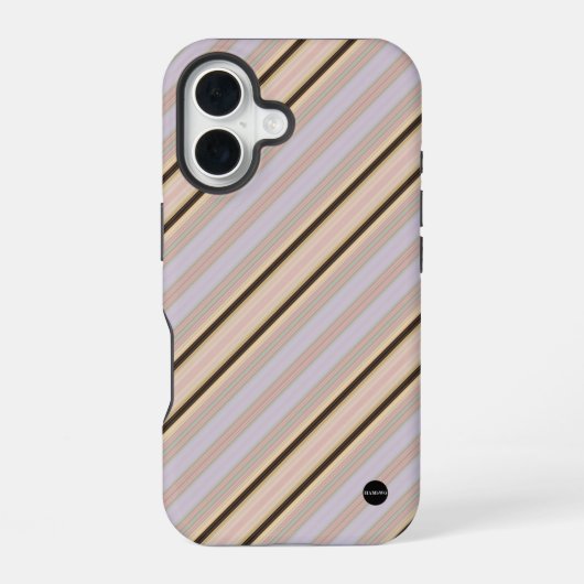 Iphoneケース垂直ストライプ黄色HAMbWG iPhone 16ケース (裏面)