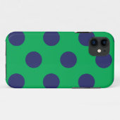 iPhoneケース水玉模様グリーン&ネイビーブルー Case-Mate iPhoneケース (裏面(横))