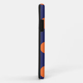 iPhoneケース水玉模様ネイビーブルー&オレンジ Case-Mate iPhoneケース (裏面/右)