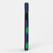 iPhoneケース水玉模様ネイビーブルー&グリーン Case-Mate iPhoneケース (裏面/右)