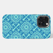 iPhoneケース青と緑の部族 iPhoneケース (裏面横)