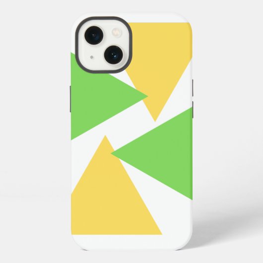 iPhoneケース黄色い緑の三角形 iPhoneケース (裏面)