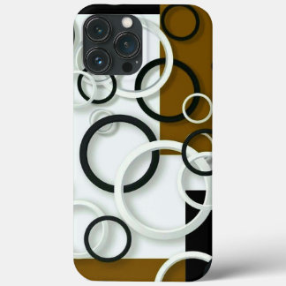 iPhoneケース黒、白、カラフル円 iPhone 13 Pro Maxケース