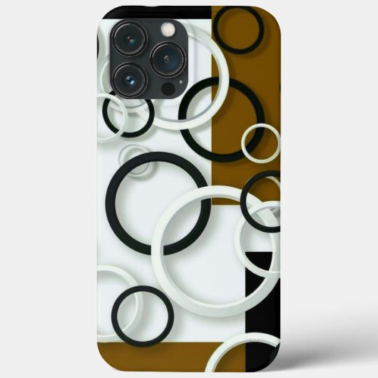 iPhoneケース黒、白、カラフル円 Case-Mate iPhoneケース (裏面)