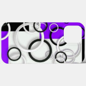 iPhoneケース黒、白、紫のカラフル円 Case-Mate iPhoneケース (裏面 (横))