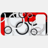 iPhoneケース黒、白、赤のカラフル円 Case-Mate iPhoneケース (裏面 (横))