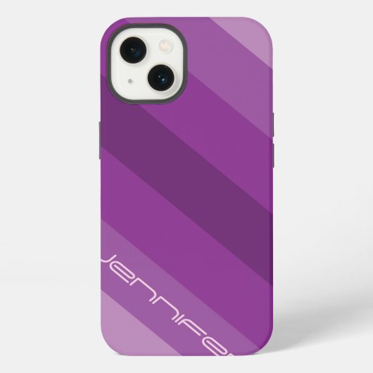 iPhoneケース5紫の対角線ストライプカスタム iPhoneケース (裏面)