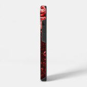 iPhoneケース – オリジナルレインドロップアート – 赤 iPhone 14ケース (左側面)