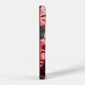 iPhoneケース – オリジナルレインドロップアート – 赤 iPhone 14ケース (右側面)