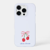 iPhoneケース | チェリーコケットリボンのかわいいスマホカバー iPhone 16 Proケース (裏面)