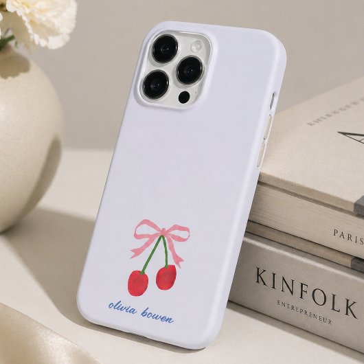 iPhoneケース | チェリーコケットリボンのかわいいスマホカバー iPhone 16 Proケース