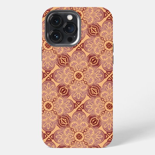 iPhoneケース トライバル ピーチ モーヴ iPhone 13 Pro Maxケース (裏面)