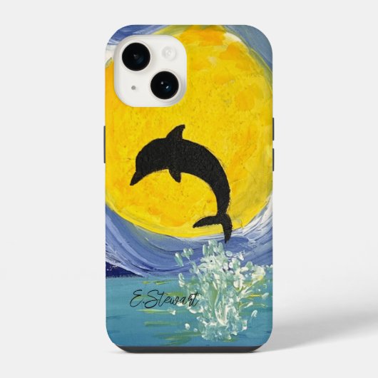 Iphoneケース – ドルフィンムーン海 iPhone 14ケース (裏面)