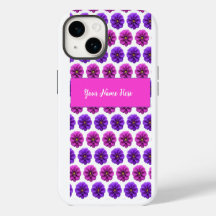 iPhoneケース - ピンクとパープルの花