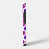 iPhoneケース - ピンクとパープルの花 iPhone 14ケース (左側面)