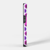 iPhoneケース - ピンクとパープルの花 iPhone 14ケース (右側面)