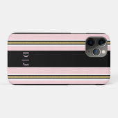 iPhoneケース ピンク&ホワイトゴールド ブラックストライプ Case-Mate iPhoneケース (裏面(横))