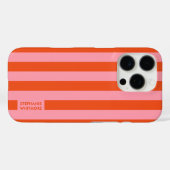 iPhoneケース｜プレッピーな太ストライプコーラルピンク Case-Mate iPhoneケース (裏面 (横))