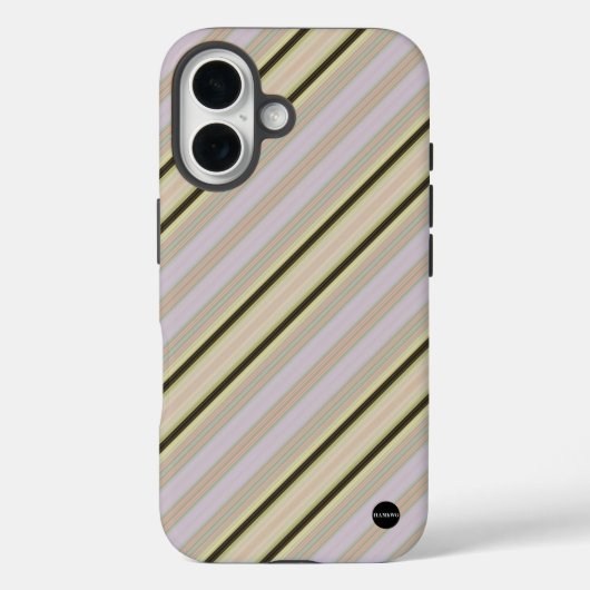 iPhoneケース 縦ストライプ 黄色 HAMbWG Case-Mate iPhoneケース (裏面)