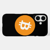 iPhoneケースBitcoinブラックオレンジの暗号通貨 Case-Mate iPhoneケース (裏面 (横))