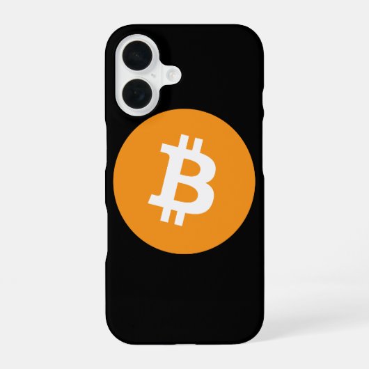 iPhoneケースBitcoinブラックオレンジの暗号通貨 iPhone 16ケース (裏面)