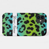 iphoneケースleopard カスタム leopard blue green Case-Mate iPhoneケース (裏面(横))