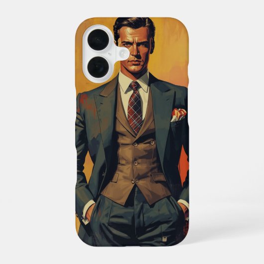 iPhoneスタイリッシュケース男性へ – ギフトモダンアイディア iPhone 16ケース (裏面)