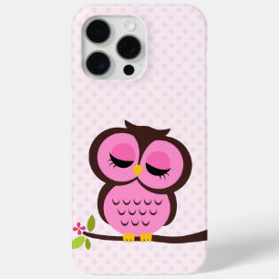 iPhone用かわいいピンクフクロウケース5 iPhone 15 Pro Maxケース