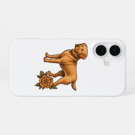 iPhone用オーダーメイド犬種スマホケース iPhone 16ケース (裏面横)