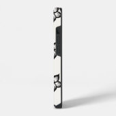 iPhone用ブラック&ホワイトフラワーフローラ電話ケース16 iPhoneケース (左側面)