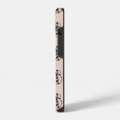 iPhone用ブラック&ホワイトフラワーフローラ電話ケース iPhoneケース (左側面)