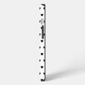 iPhone用白黒ハートパターンカバー iPhoneケース (左側面)