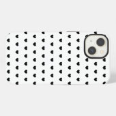 iPhone用白黒ハートパターンカバー iPhoneケース (裏面横)
