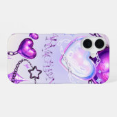 iphone用Y2Kパープルスタイル iPhone 16ケース (裏面横)