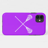 iPhone紫色5本のラクロスの棒 Case-Mate iPhoneケース (裏面(横))