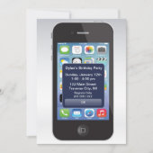 iPhone誕生日パーティーメールや文字を打つ頭が切れる携帯電話 招待状 (正面)